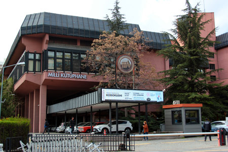 Ankara, Turkey - April 19, 2022: National Library building in Ankara, founded in 1946, has one of the richest book collections in Turkey.のeditorial素材