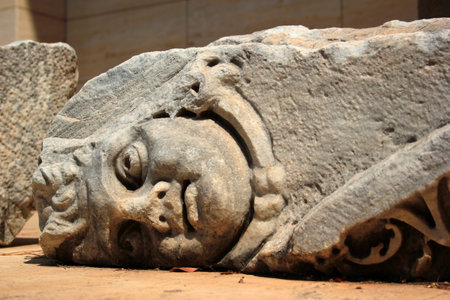 Antalya, Turkey - August 6, 2022: Ancient Greek and Roman sculptures and artifacts in Archaelogical Museum of Antalyaのeditorial素材