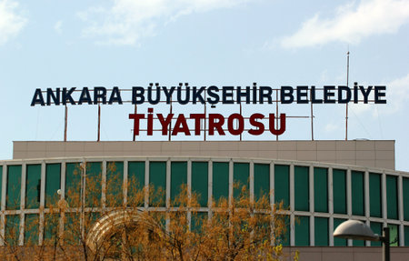 Ankara, Turkey - April 18, 2022: Ankara Capital City Theater, located in Ulus Youth Park, is a popular place among locals and touristsのeditorial素材