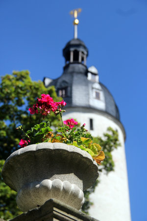 Watchman tower of Altenburg Castle in Altenburg, Thuringia, Germanyの写真素材