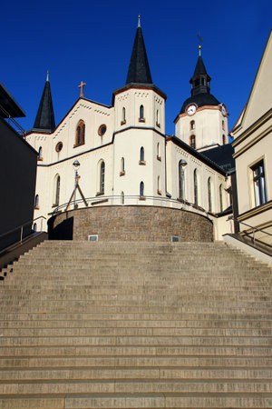 Saint Martin Church in Meerane, a town in the Zwickau district of Saxony, Germanyの写真素材