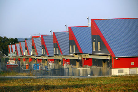 Falkenstein, Germany - September 6, 2024: Data center of Hetzner Online GmbH, an Internet service provider based in Gunzenhausen. The company operates four data center parks in Germany, Finland and USのeditorial素材