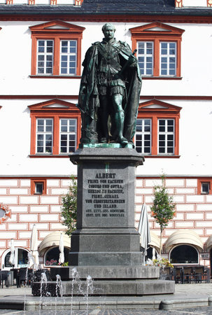 Coburg, Germany - September 15, 2024: Monument to Prince Albert of Saxe-Coburg and Gotha, the husband of Queen Victoria and the Prince Consort of Great Britain and Ireland.のeditorial素材