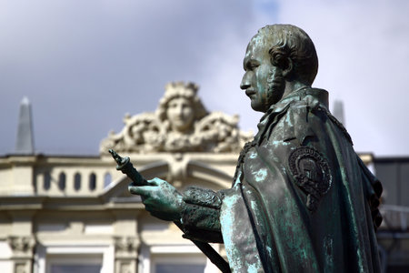Coburg, Germany - September 15, 2024: Monument to Prince Albert of Saxe-Coburg and Gotha, the husband of Queen Victoria and the Prince Consort of Great Britain and Ireland.のeditorial素材