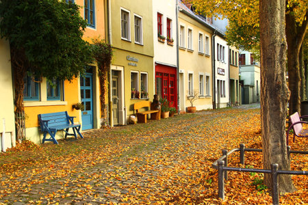 Naumburg, Germany - October 16, 2024: Street view of Naumburg near Marientor, the only remaining city gate of the former city fortifications with five gates.のeditorial素材