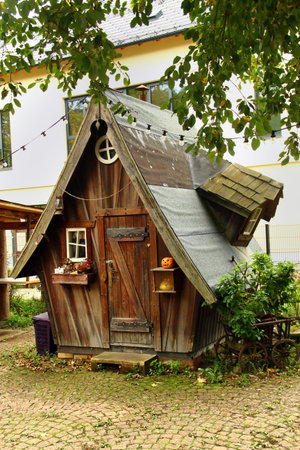 Plauen, Germany - October 10, 2023: Weberhaeuser, or Weaver's Houses, historical 500-year old houses outside the city walls of Plauen, now the museum and cultural center for artisans and artistsのeditorial素材