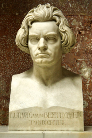 Donaustauf, Germany - October 26, 2024: Bust of German composer and pianist Ludwig van Beethoven at Walhalla, the Bavarian hall of fame dedicated to distinguished figures in German historyのeditorial素材