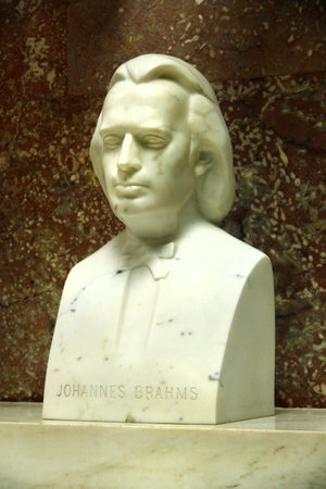 Donaustauf, Germany - October 26, 2024: Bust of German composer Johannes Brahms at Walhalla, the Bavarian hall of fame dedicated to distinguished figures in German historyのeditorial素材