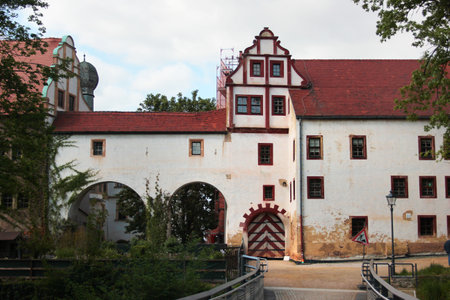 Glauchau, Germany - May 17, 2023: Historical castle in Glauchau, a town in the German federal state of Saxony, on the right bank of the Mulde river.のeditorial素材