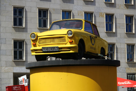 Berlin, Germany - July 8, 2024: The Trabi Museum Berlin, a car museum dedicated to Trabant vehicles, located near Checkpoint Charlie in the Berlin district of Kreuzberg.のeditorial素材