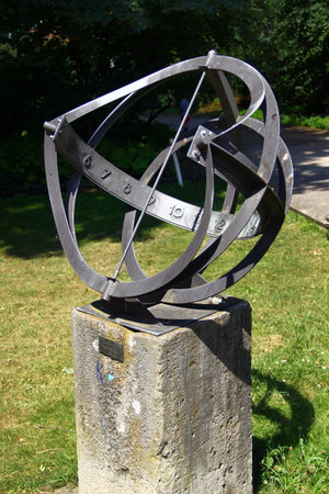 Berlin, Germany - July 9, 2024: Old sundial clock in English Garden in Tiergarten park, Berlinのeditorial素材