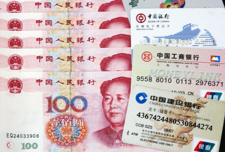 RMB and bank cardsのeditorial素材