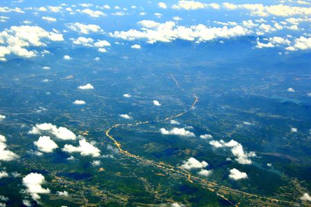 Plane and blue skyの写真素材