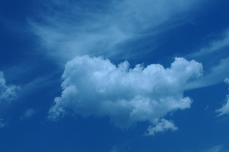 Blue sky and white cloudsの写真素材