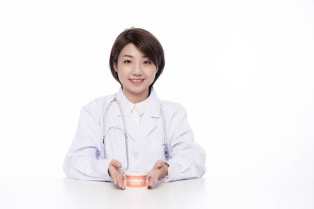 a pretty young female doctorの写真素材