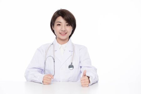 a pretty young female doctorの写真素材