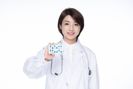 a pretty young female doctorの写真素材