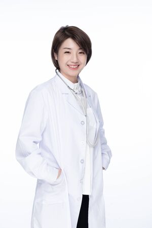 a pretty young female doctorの写真素材