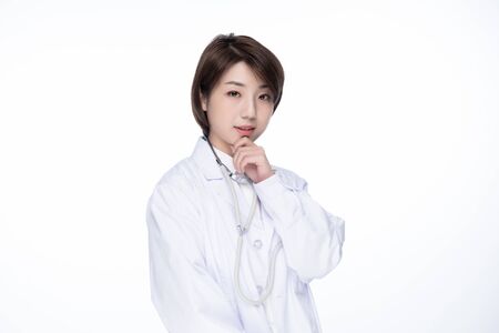 a pretty young female doctorの写真素材