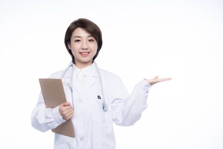 a pretty young female doctorの写真素材