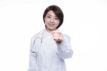a pretty young female doctorの写真素材