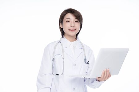 a pretty young female doctorの写真素材