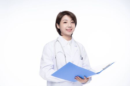 a pretty young female doctorの写真素材