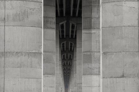 Concrete gray geometric buildingの写真素材