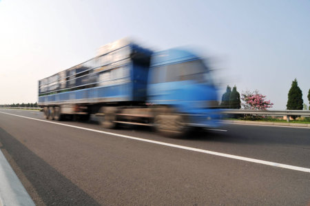 Motion picture of a truck の写真素材