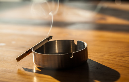 Cigarette and ashtray storyの写真素材
