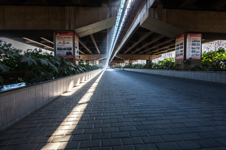 Jiangyin Bridge road sceneryのeditorial素材