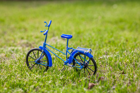 bike on the grassの写真素材