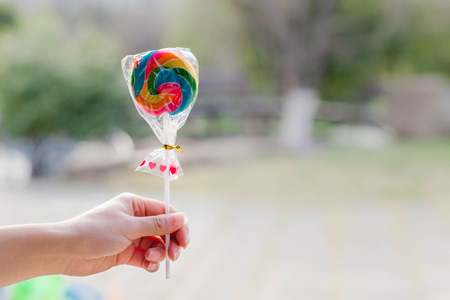 rainbow lollipopの写真素材