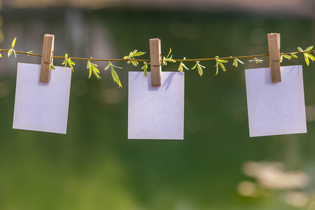 Hanging on switchgrass paper notesの写真素材