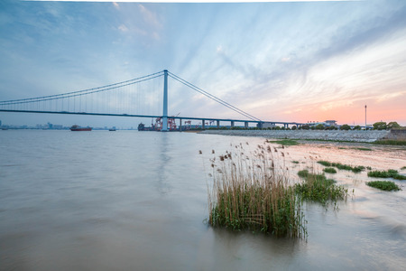 Jiangyin Yangtze River Bridge sceneryのeditorial素材