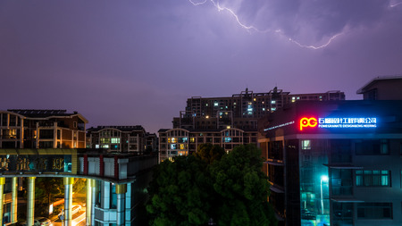 Lightning over the cityのeditorial素材