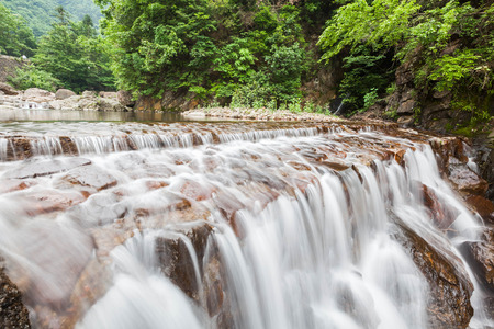 Zhejiang Qingliangfeng Nature waterfallの写真素材