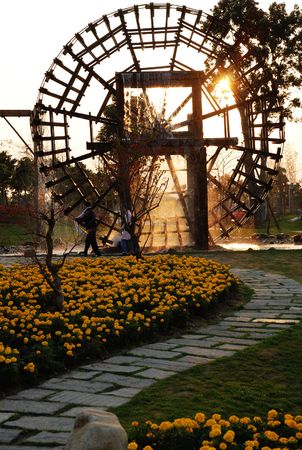 The setting sunの写真素材