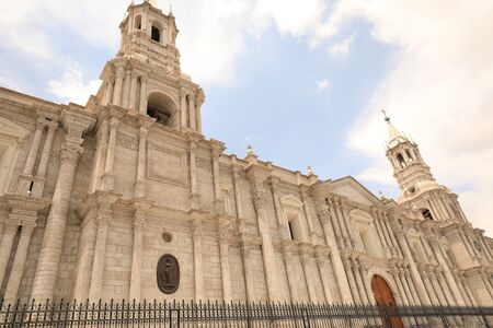 Peru, the cathedral of Arequipaの写真素材