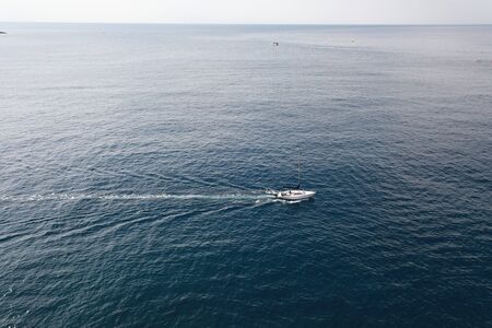 A lonely yacht sailed awayの写真素材