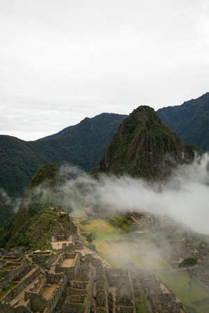 Machu Picchu is a 15th-century is located in the Cusco region of Peru. people coming from all over the world to visit it.の写真素材