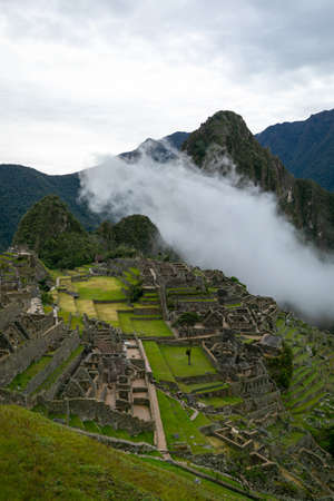 Machu Picchu is a 15th-century is located in the Cusco region of Peru. people coming from all over the world to visit it.の写真素材