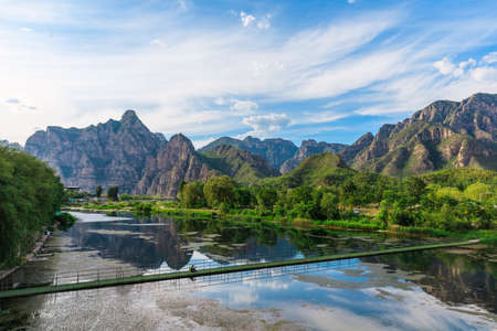 Beijing mountain bairui valley and gushan valleyの写真素材