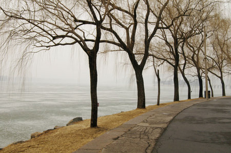 winter in summer palace beijing Chinaの写真素材