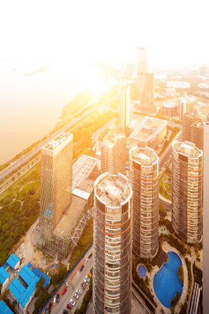 Bird view at Shanghai China.の写真素材