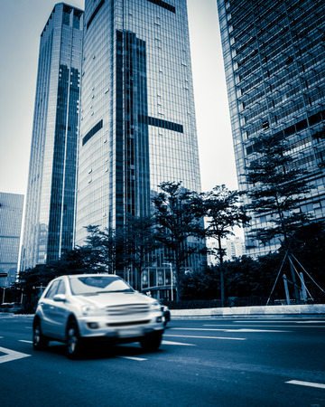 The city's streets and carの写真素材