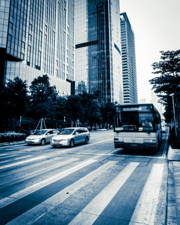 The city's streets and carの写真素材