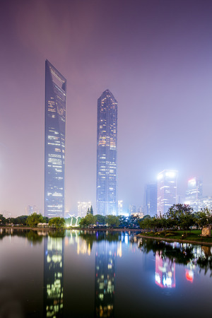 the night view of the lujiazui financial centre in shanghai china.の写真素材