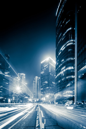 the night view of the lujiazui financial centre in shanghai china.の写真素材