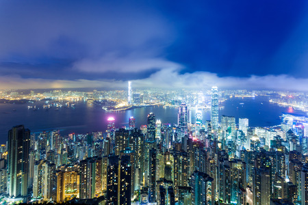 Hong Kong at nightの写真素材